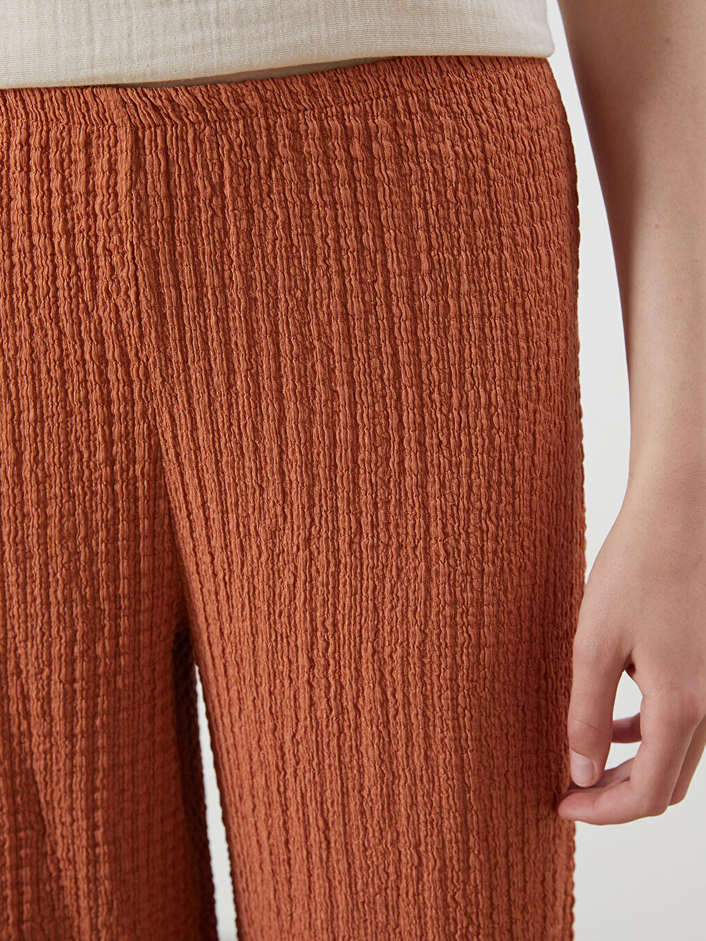 XSIDE Ženske pantalone sa teksturom i elastičnim strukom -S5QR30Z8-L5S