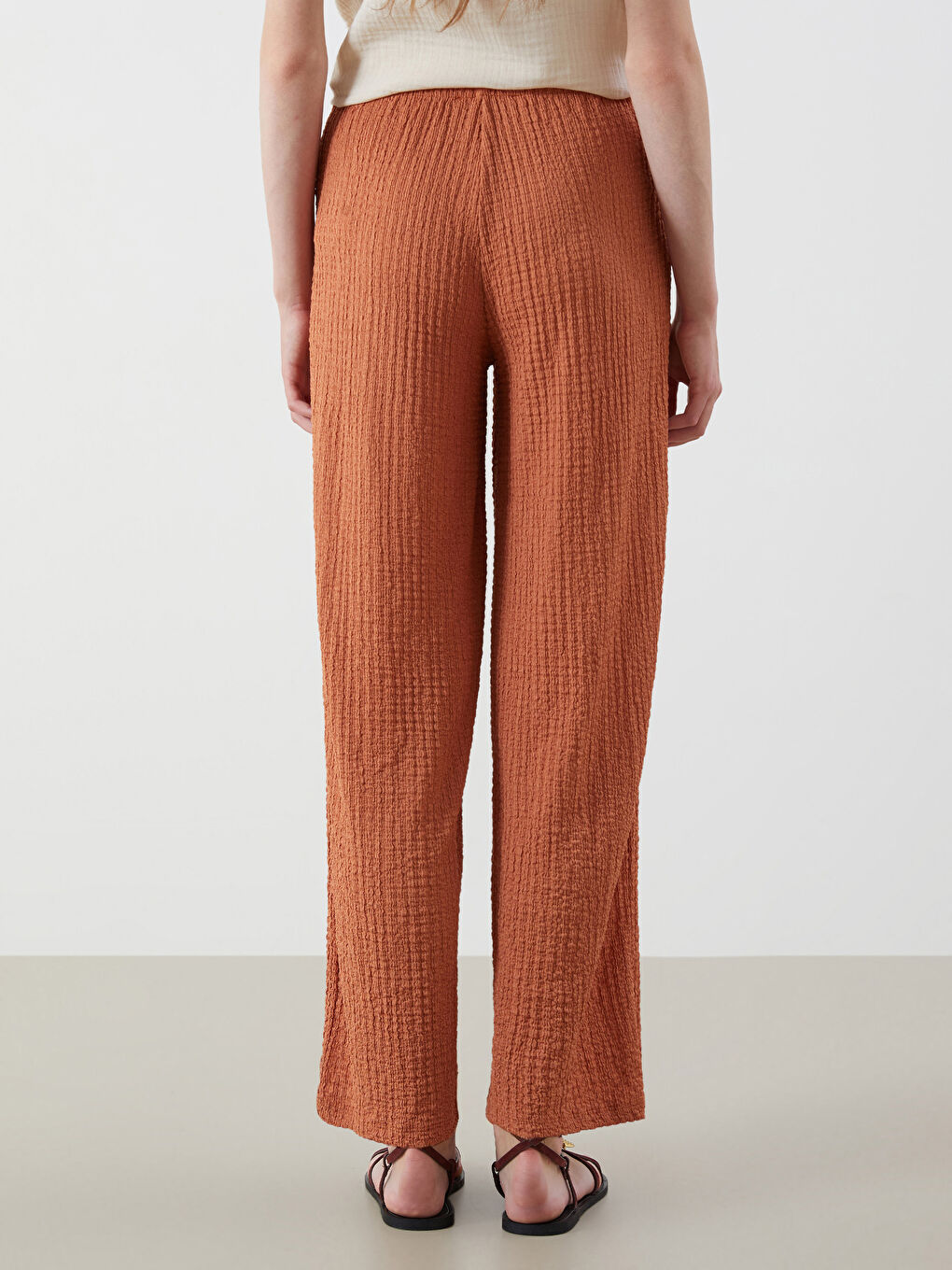 XSIDE Ženske pantalone sa teksturom i elastičnim strukom -S5QR30Z8-L5S