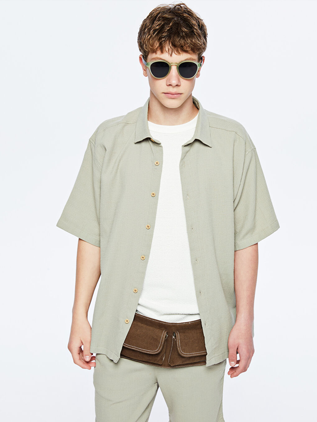Teenage Boy GREEN Shirt -S5QR36Z4-GHY
