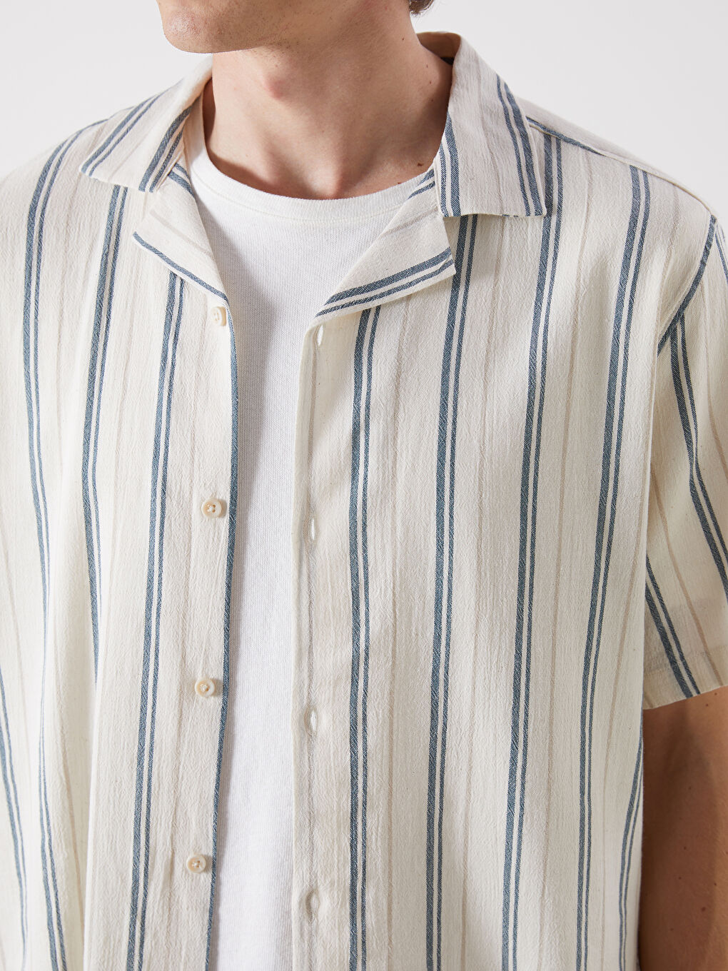 SOUTHBLUE Regular Fit Short Sleeve Striped Men's Shirt -S5QR50Z8-ELZ