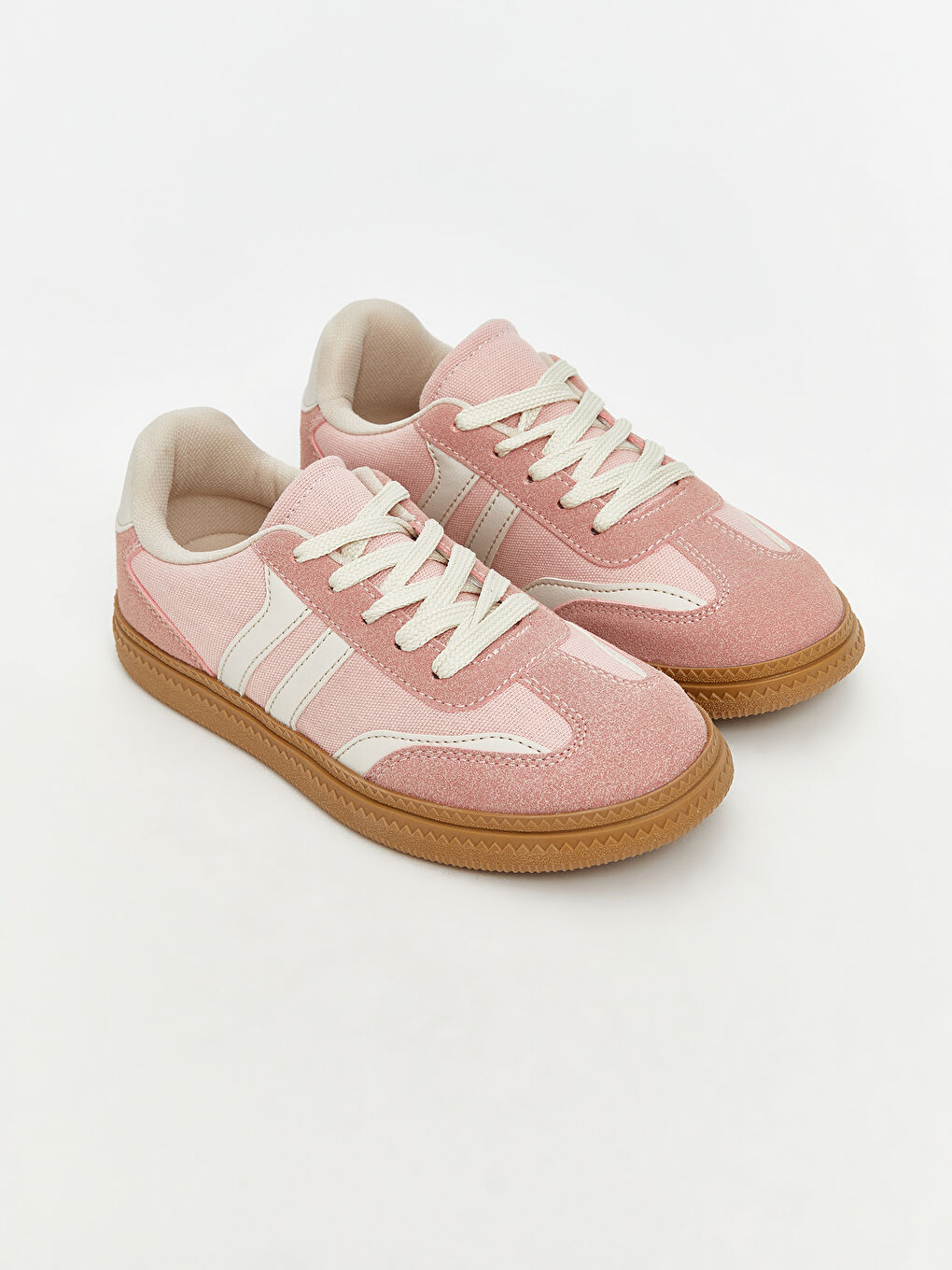 Pembe Süet Görünümlü Kız Çocuk Spor Ayakkabı