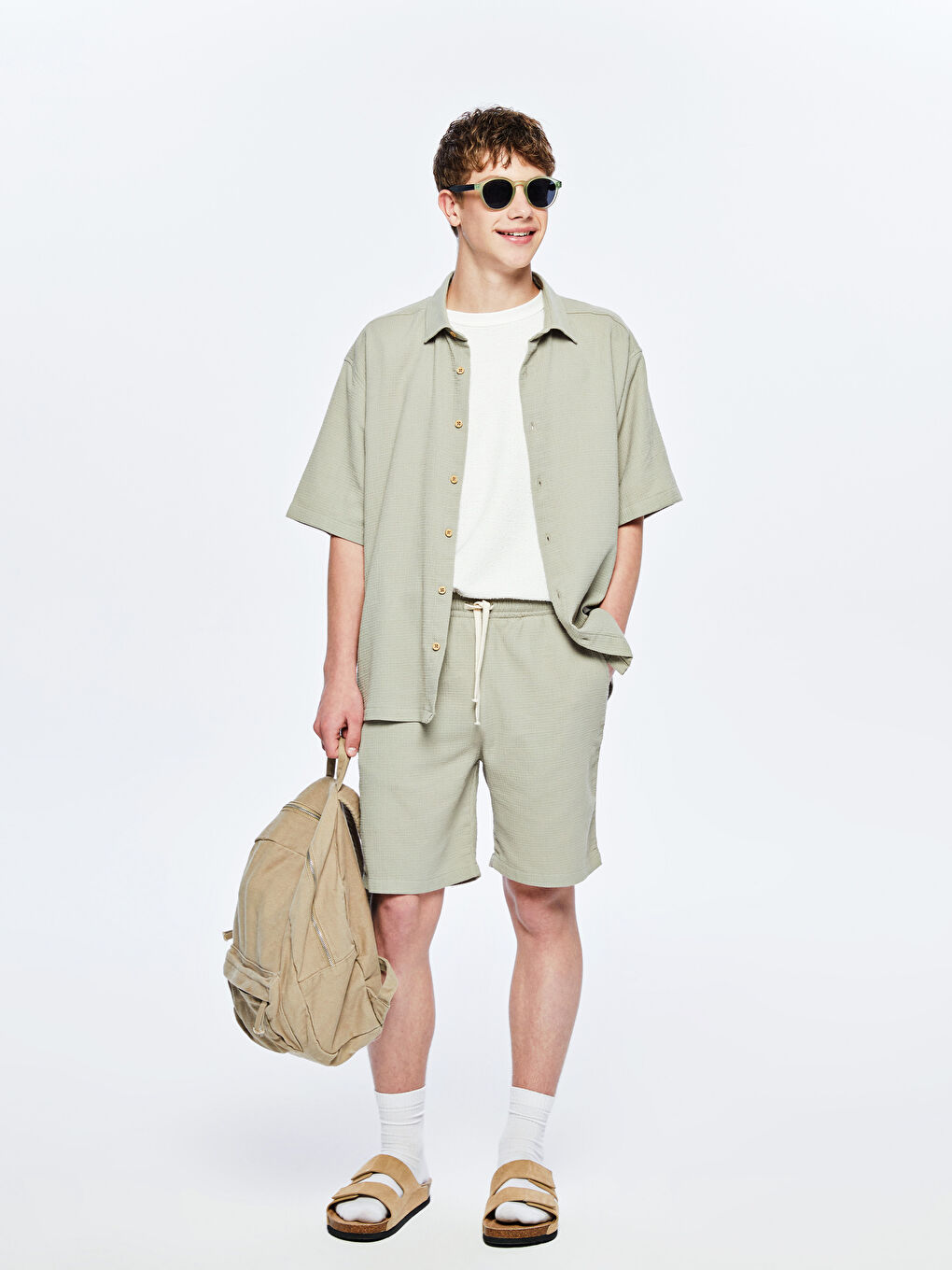 LCW Teen Teenage Boy GREEN Shorts -S5QR80Z4-GHY