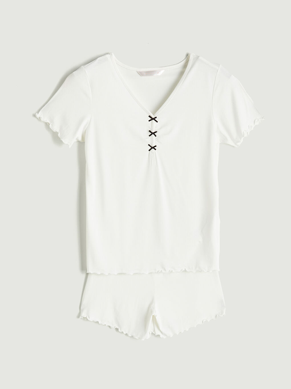 V Neck Women's Shortie Pyjama Set -S5QR89Z8-FDW