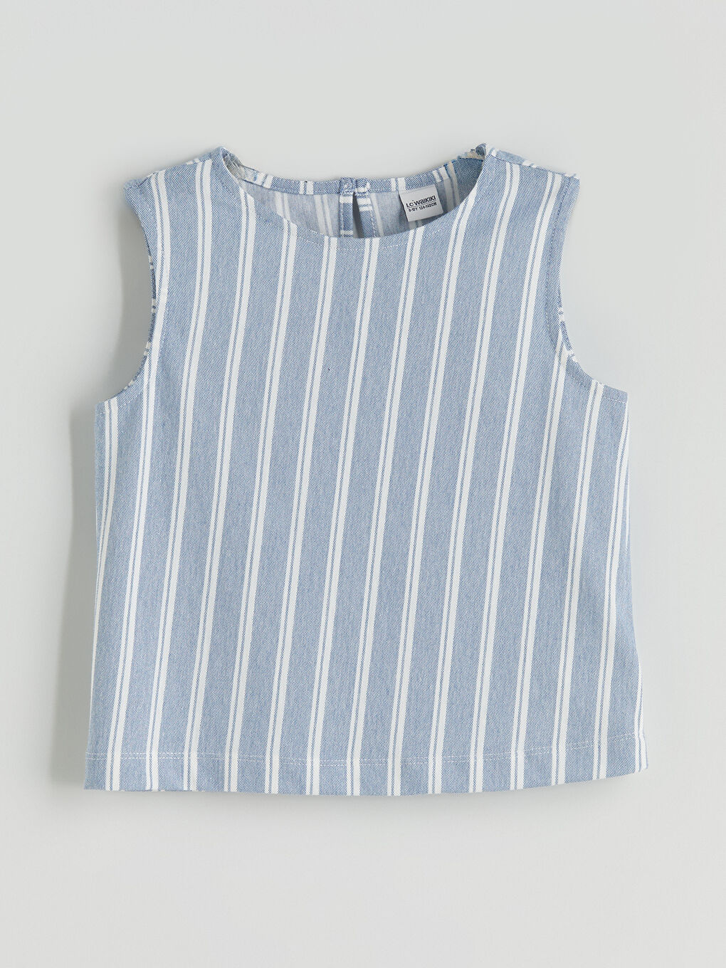 Mavi Bisiklet Yaka Çizgili Kız Çocuk Bluz ve Şort Etek-1