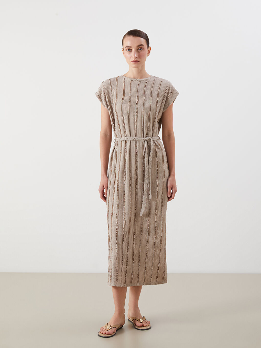 Woman BEIGE Dress -S5QR92Z8-CR8
