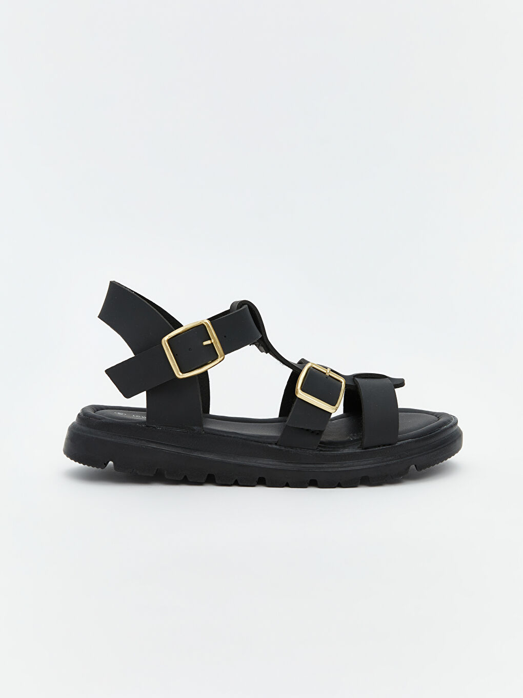 Siyah Tokalı Kız Çocuk Sandalet-1