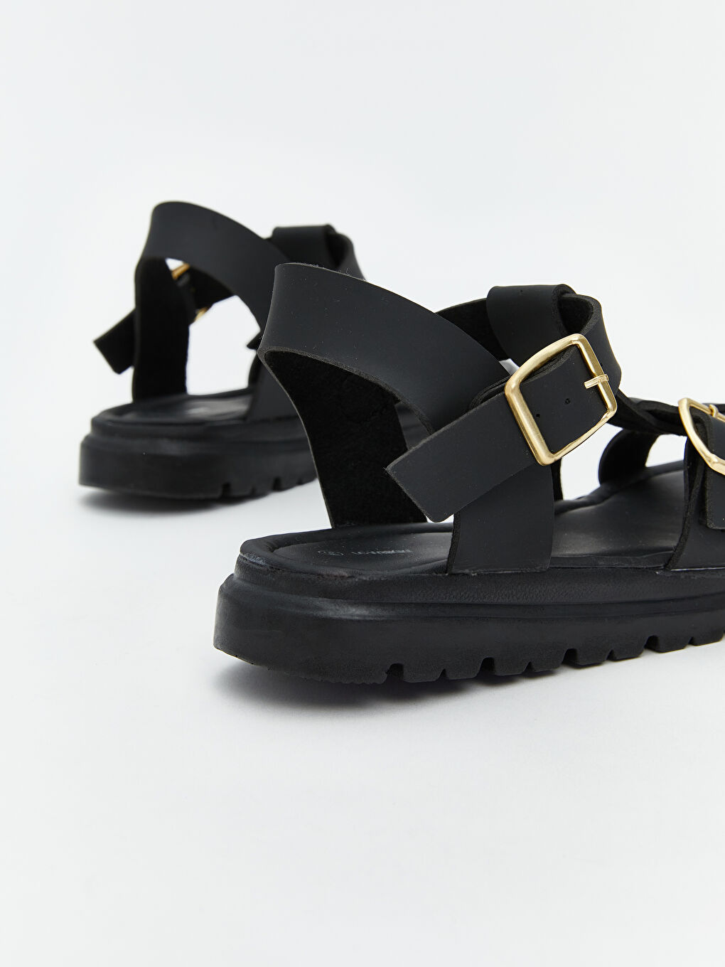 Siyah Tokalı Kız Çocuk Sandalet-4