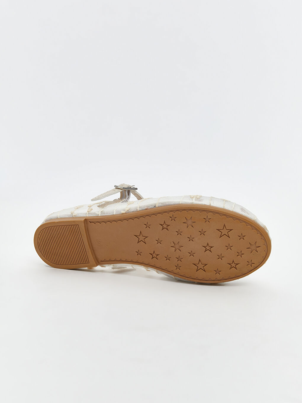 Ekru Çiçek Nakışlı Kız Bebek Babet-3