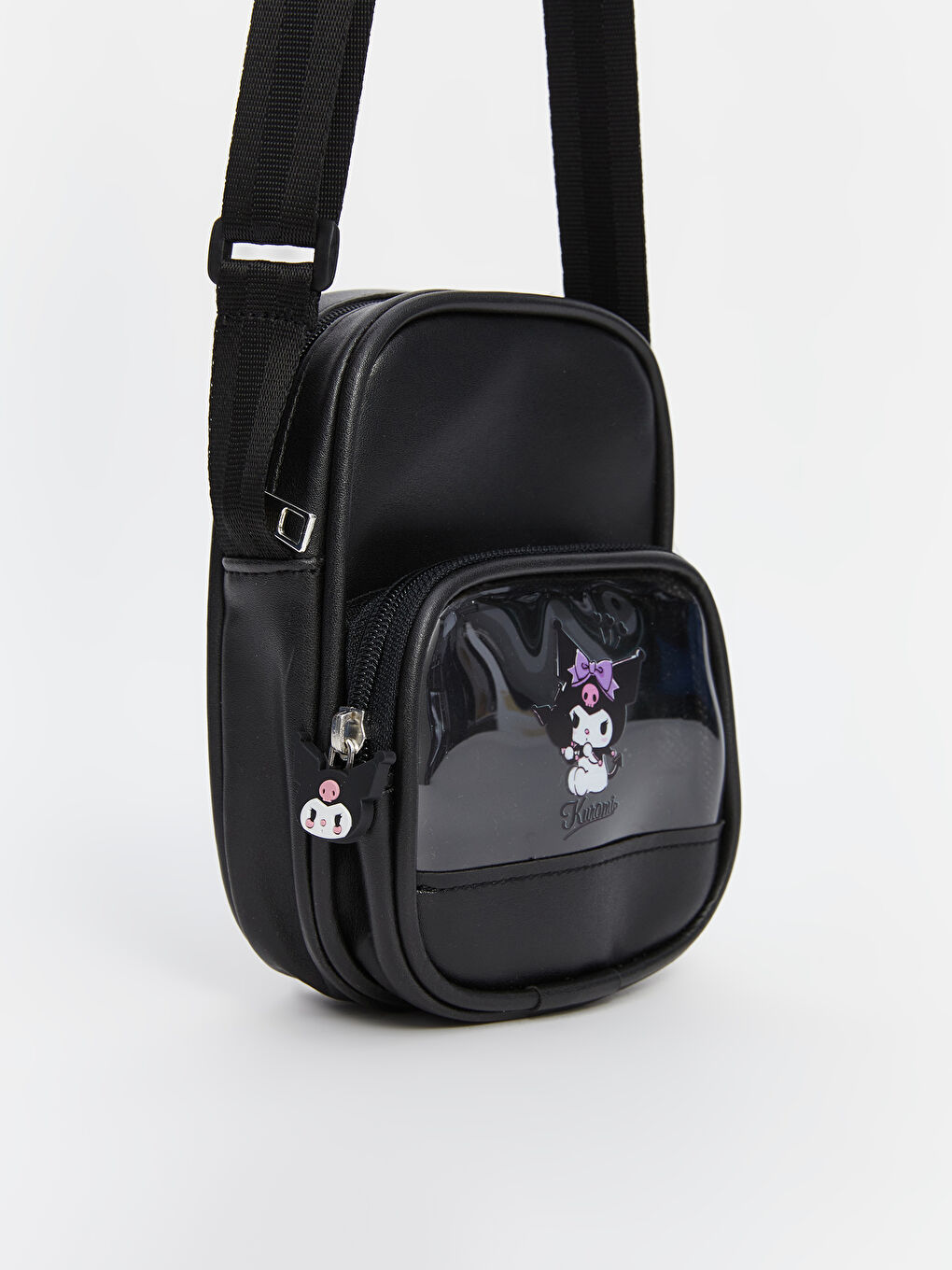 Siyah Kuromi Baskılı Kız Çocuk Çapraz Çanta-4