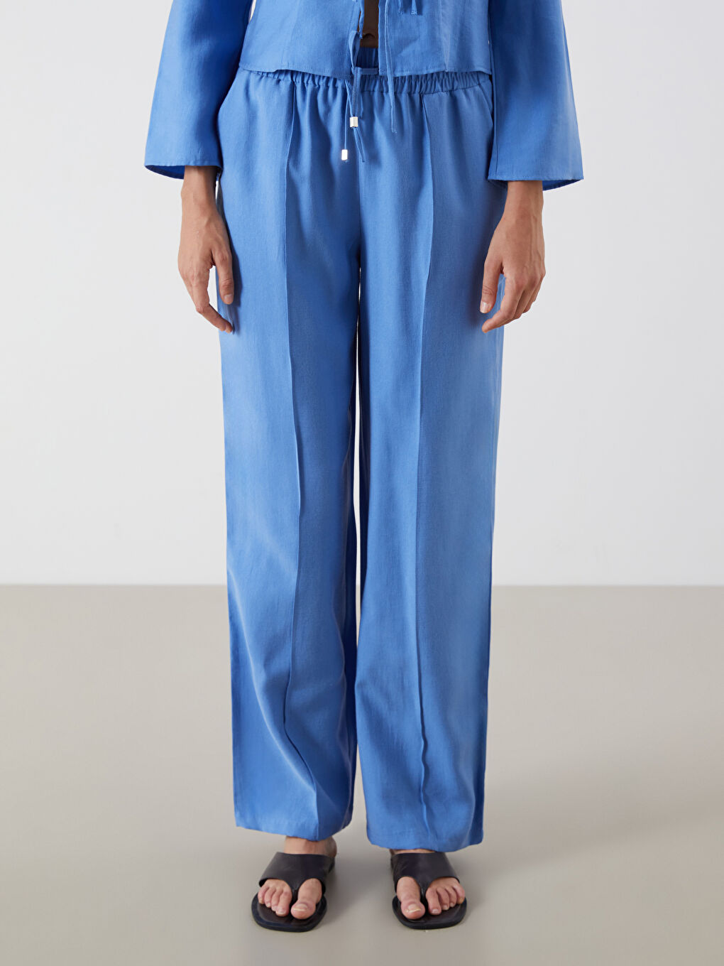 بنطلون نساء بخصر مطاطي-1