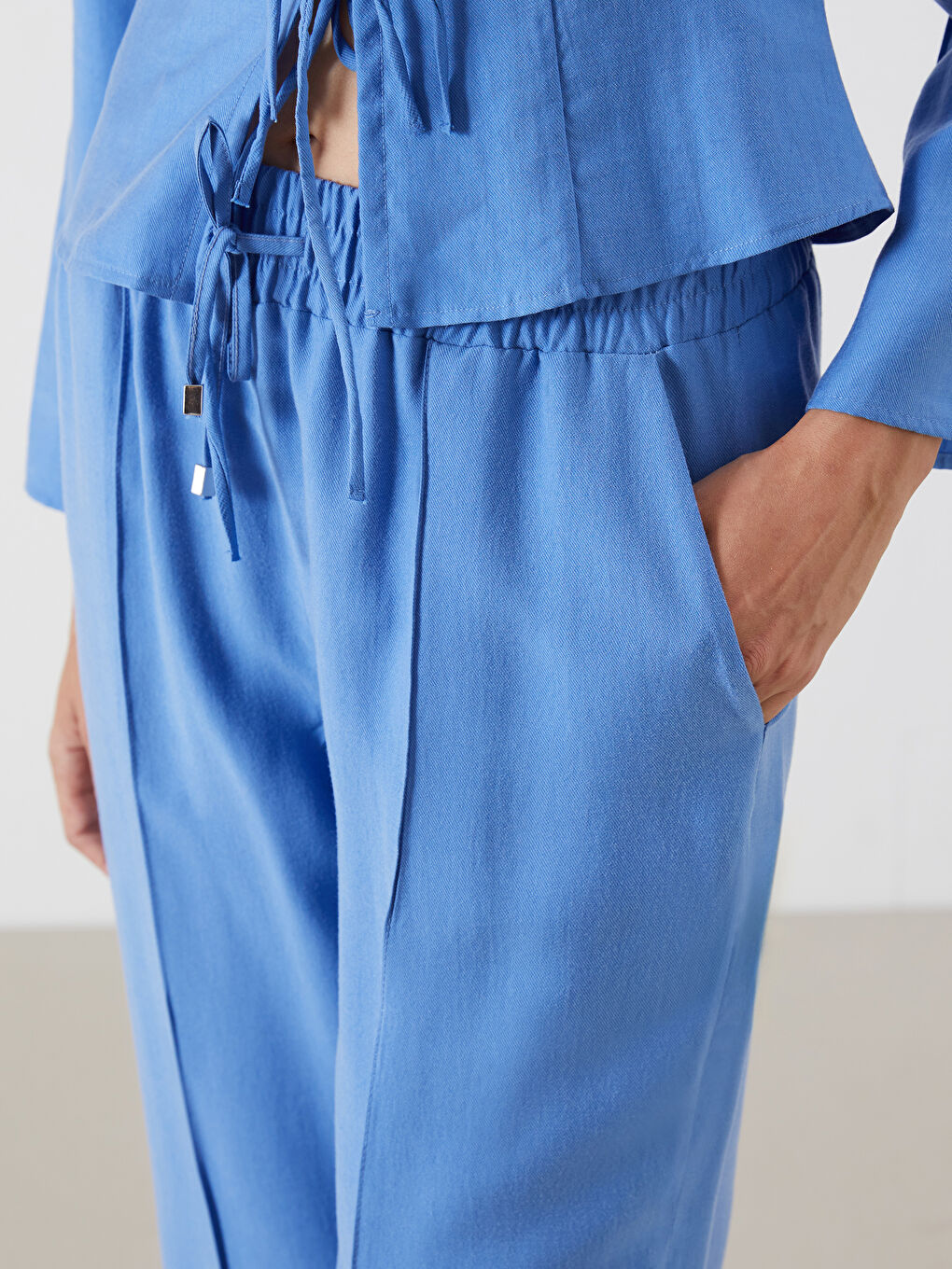 بنطلون نساء بخصر مطاطي-2