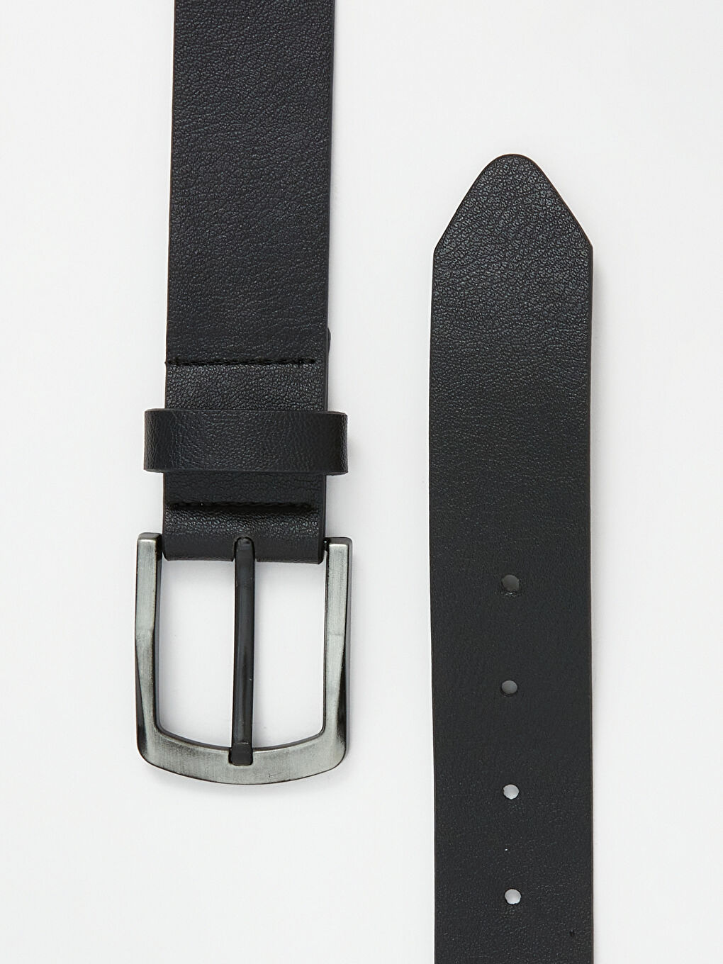 Siyah Deri Görünümlü Erkek Kemer-2