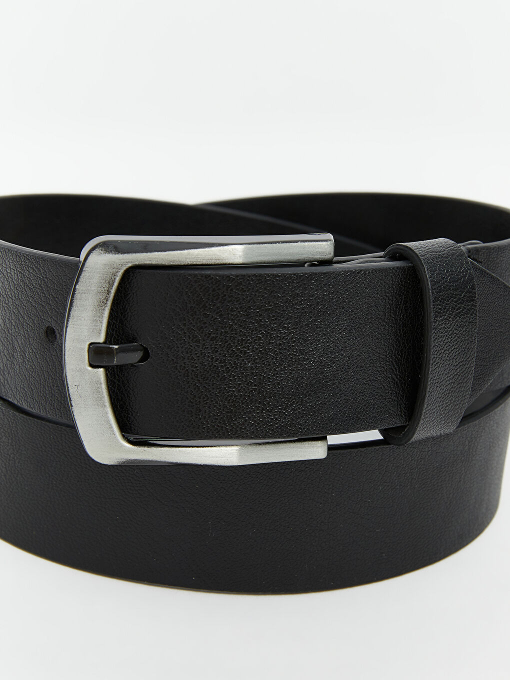 Siyah Deri Görünümlü Erkek Kemer-3