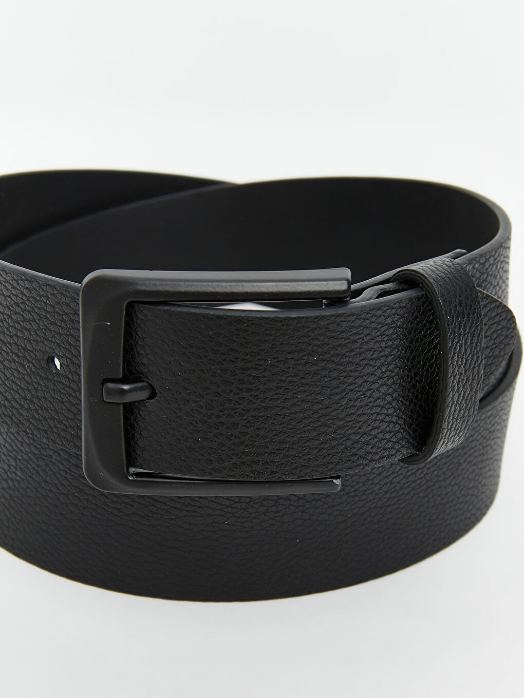 Siyah Deri Görünümlü Erkek Kemer-3