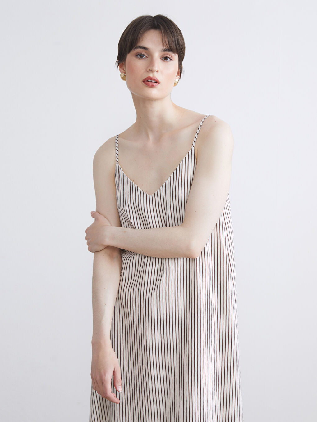 LCW Vision Woman BROWN Dress -S5QS22Z8-LEW