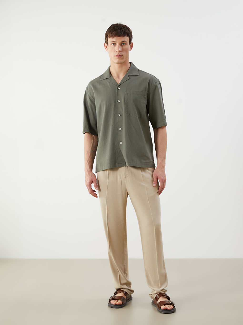 LCW Vision Man GREEN Shirt -S5QS30Z8-DYG