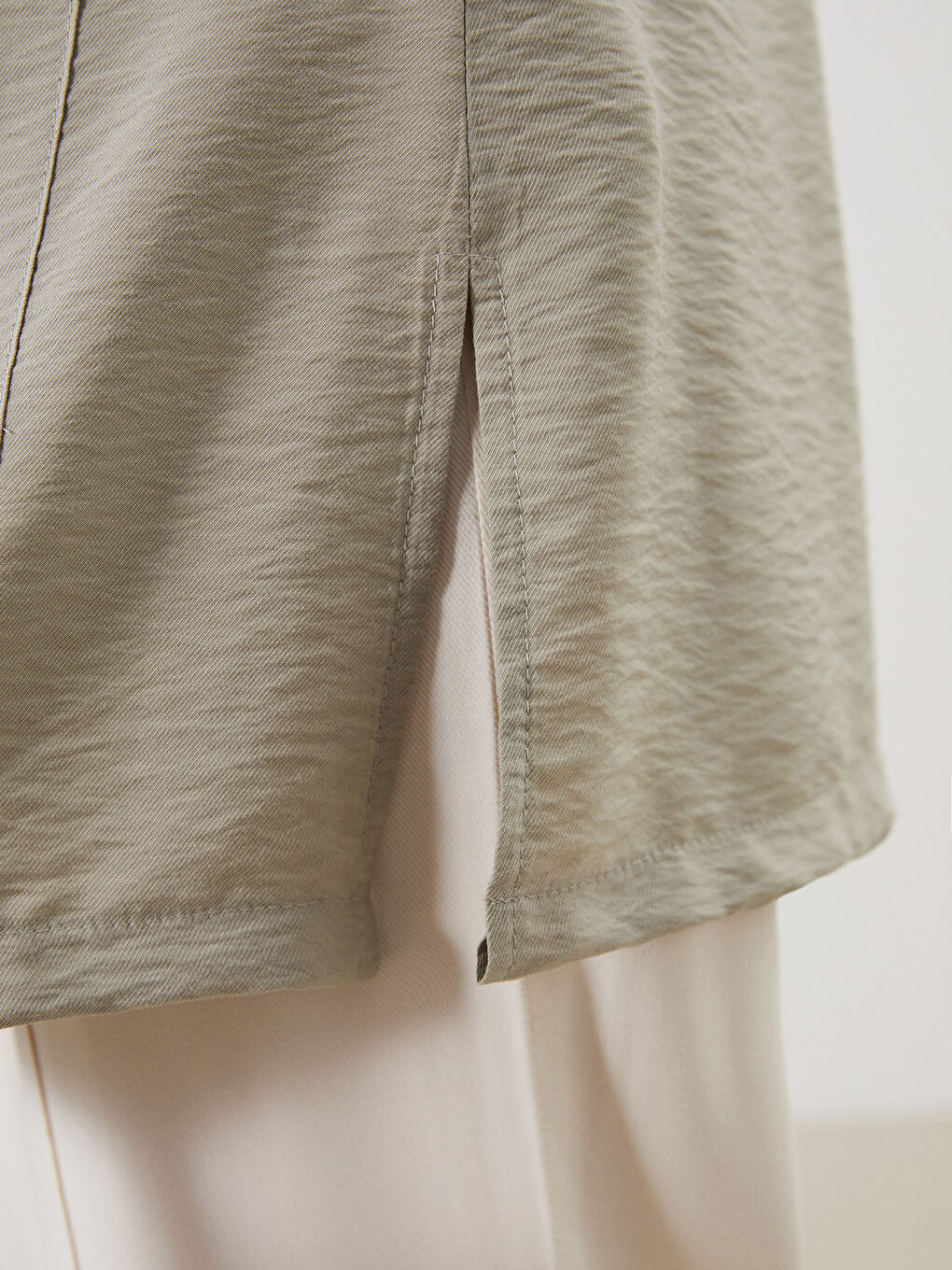 Yeşil Hakim Yaka Büzgülü Kadın Yelek-3