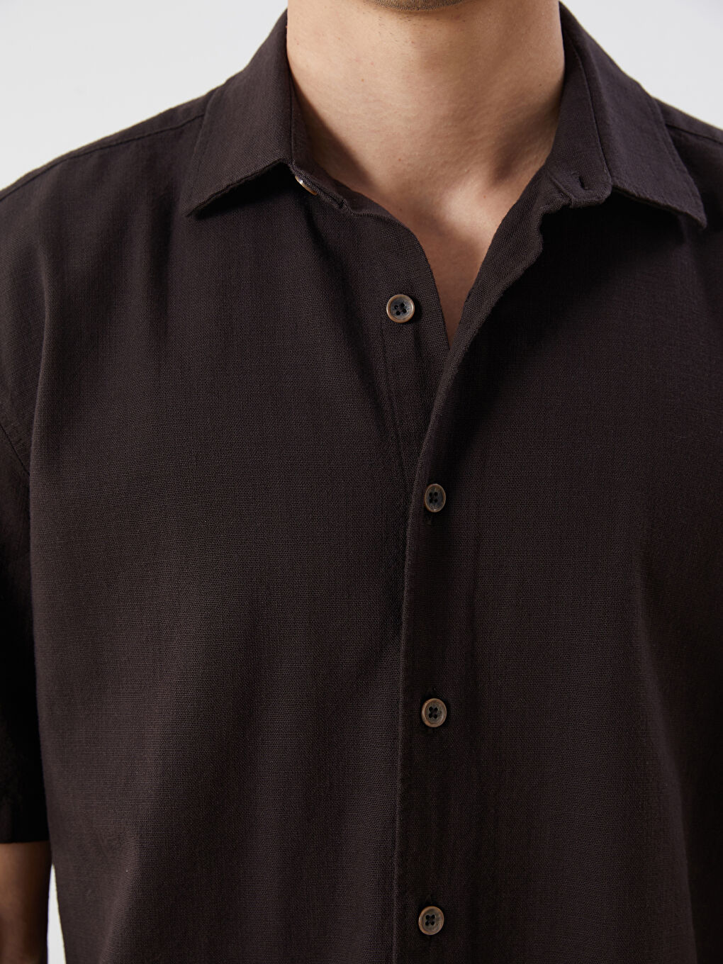 Comfortable Fit Short Sleeved Poplin Men's Shirt -S5QS37Z8-HCV