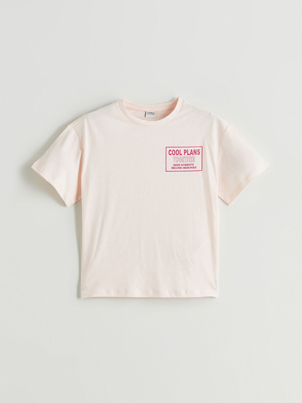 Pembe Bisiklet Yaka Kız Çocuk Tişört