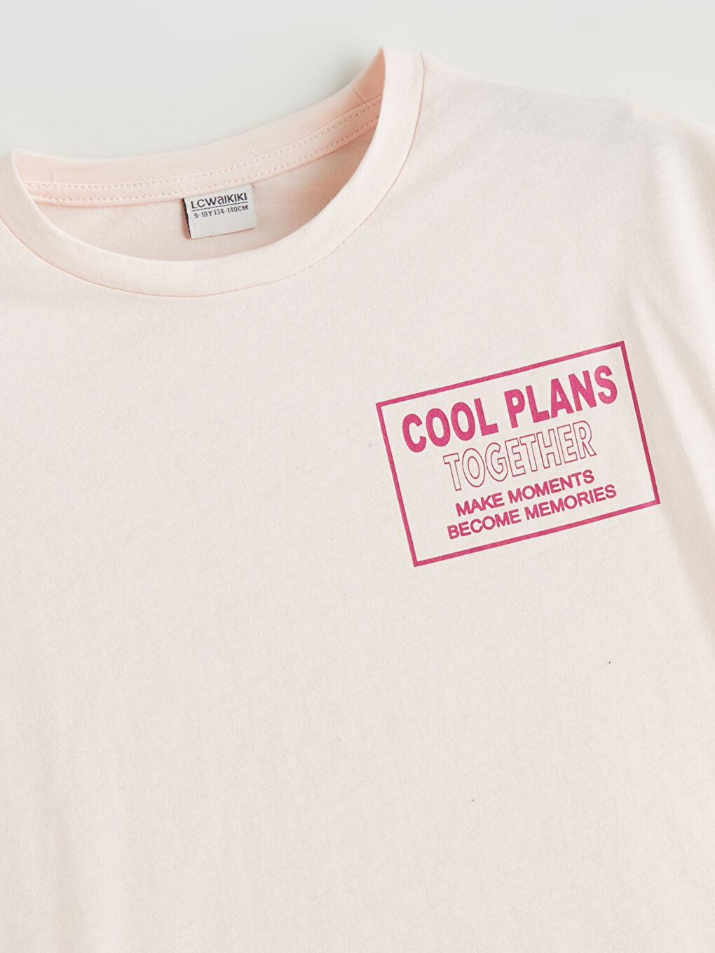 Pembe Bisiklet Yaka Kız Çocuk Tişört-2