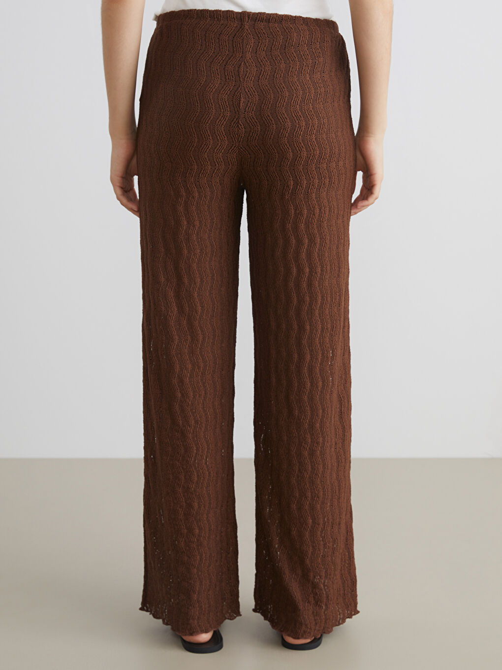 Elasticated Waist Textured Women's Trousers-6