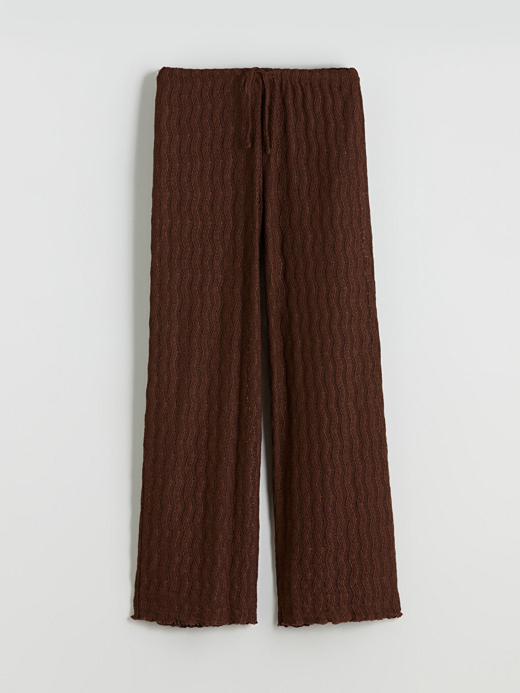 Elasticated Waist Textured Women's Trousers-8