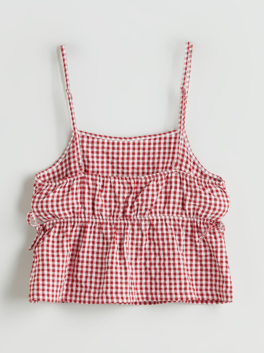 Square Collar Plaid Strappy Women's Pyjama Set-14