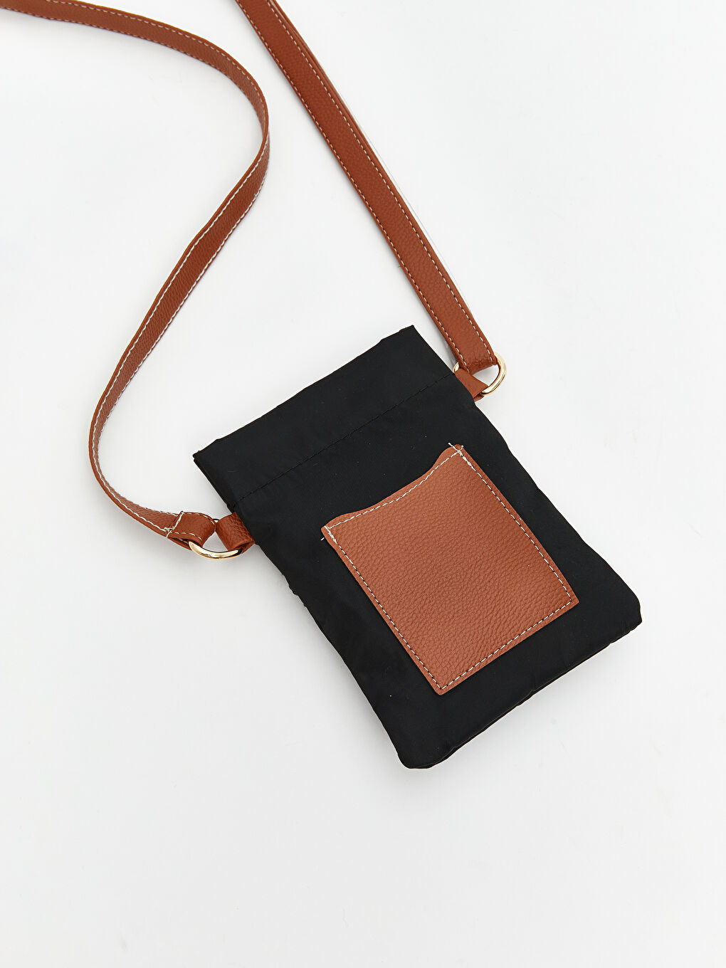 Siyah Ayarlanabilir Askılı Kadın Telefon Çantası-1