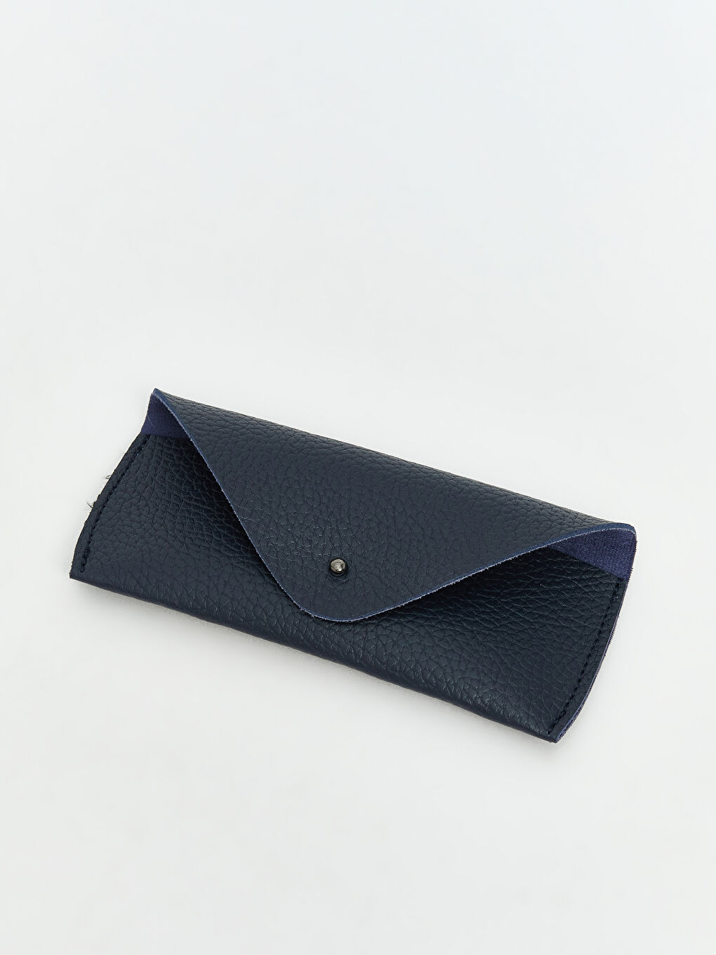 Lacivert Deri Görünümlü Erkek Gözlük Kabı