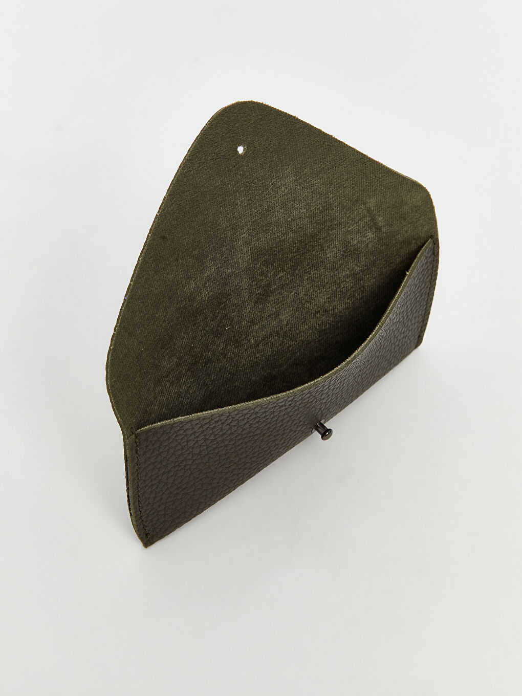 Haki Deri Görünümlü Erkek Gözlük Kabı-1