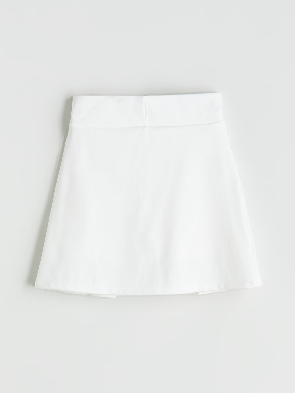 Ekru Beli Lastikli Kız Çocuk Şort Etek-3