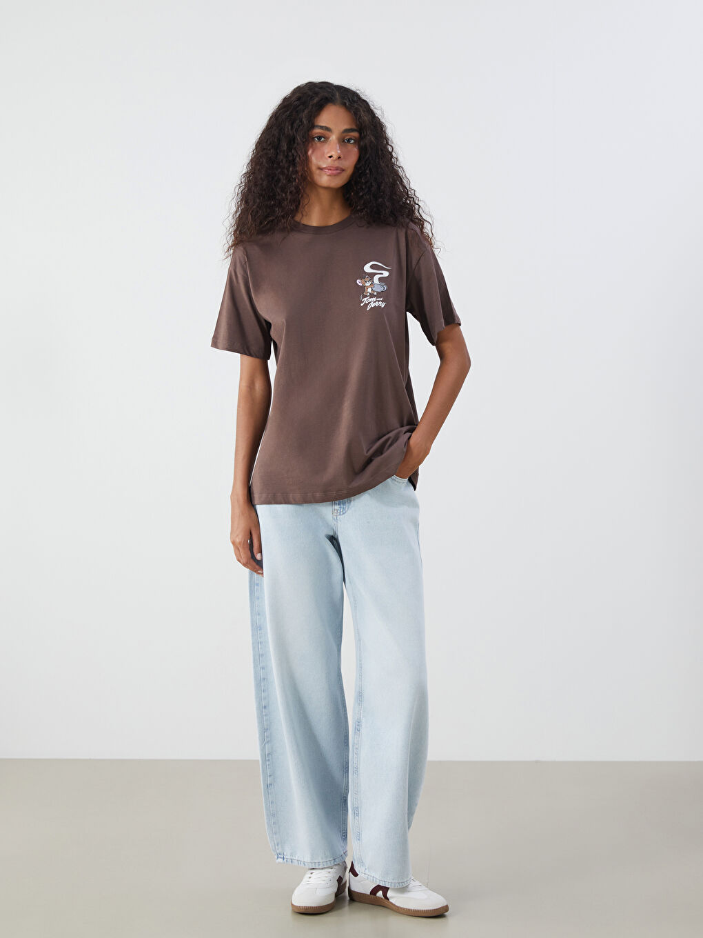 Crew Neck Tom and Jerry Printed Women's T-Shirt -S5QS86Z8-ZP7