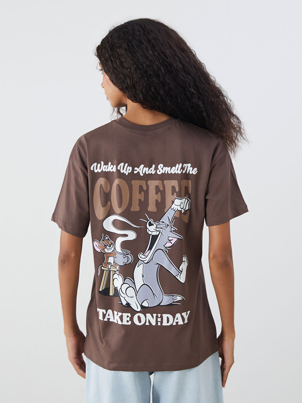 Crew Neck Tom and Jerry Printed Women's T-Shirt -S5QS86Z8-ZP7