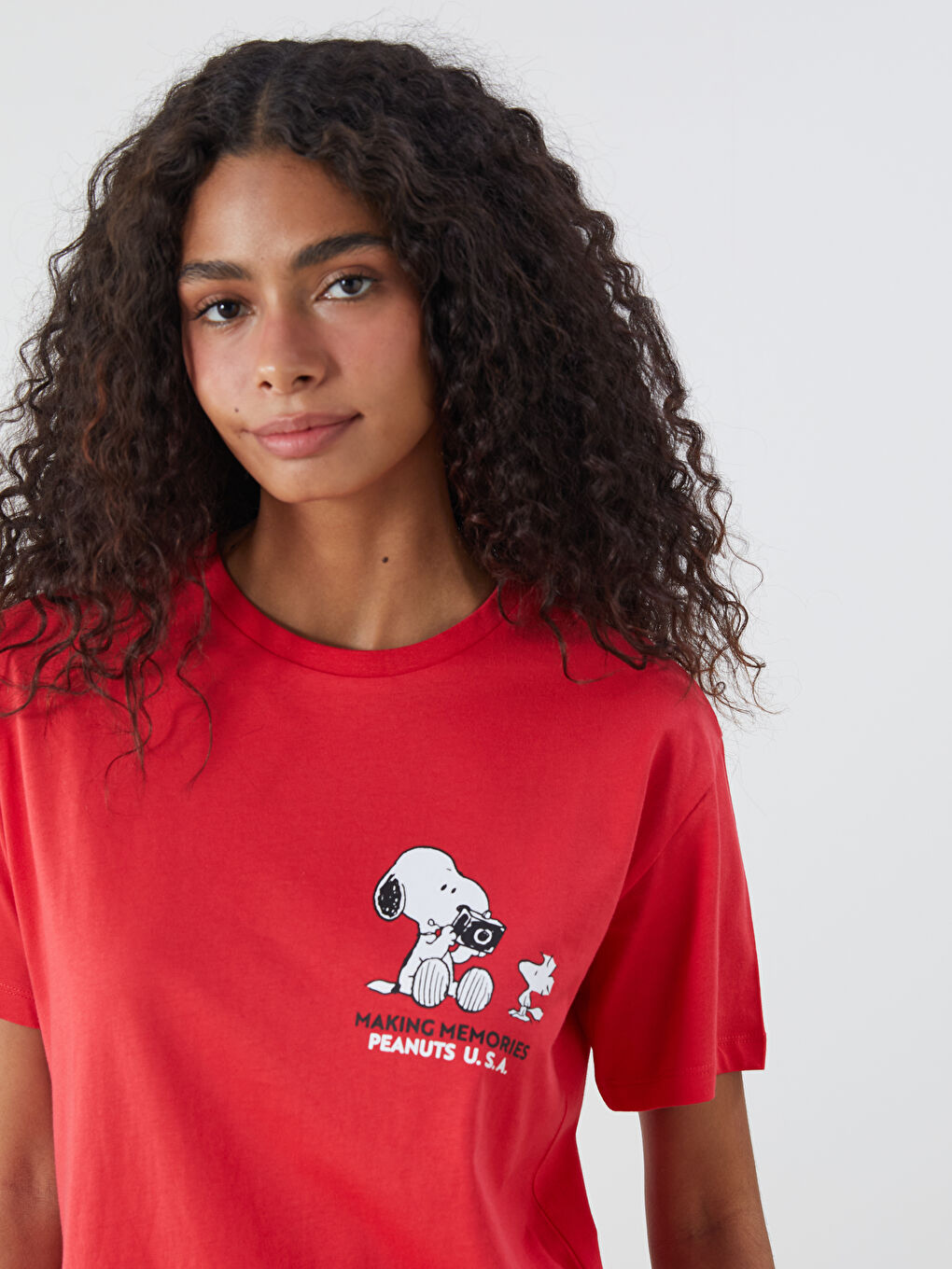 Crew Neck Snoopy Licensed Women's T-Shirt-2