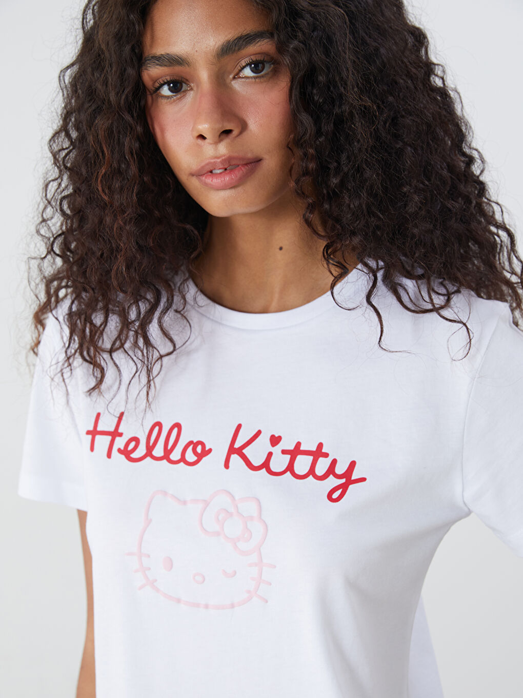 Crew Neck Hello Kitty Printed Women's T-Shirt -S5QS99Z8-Q6K