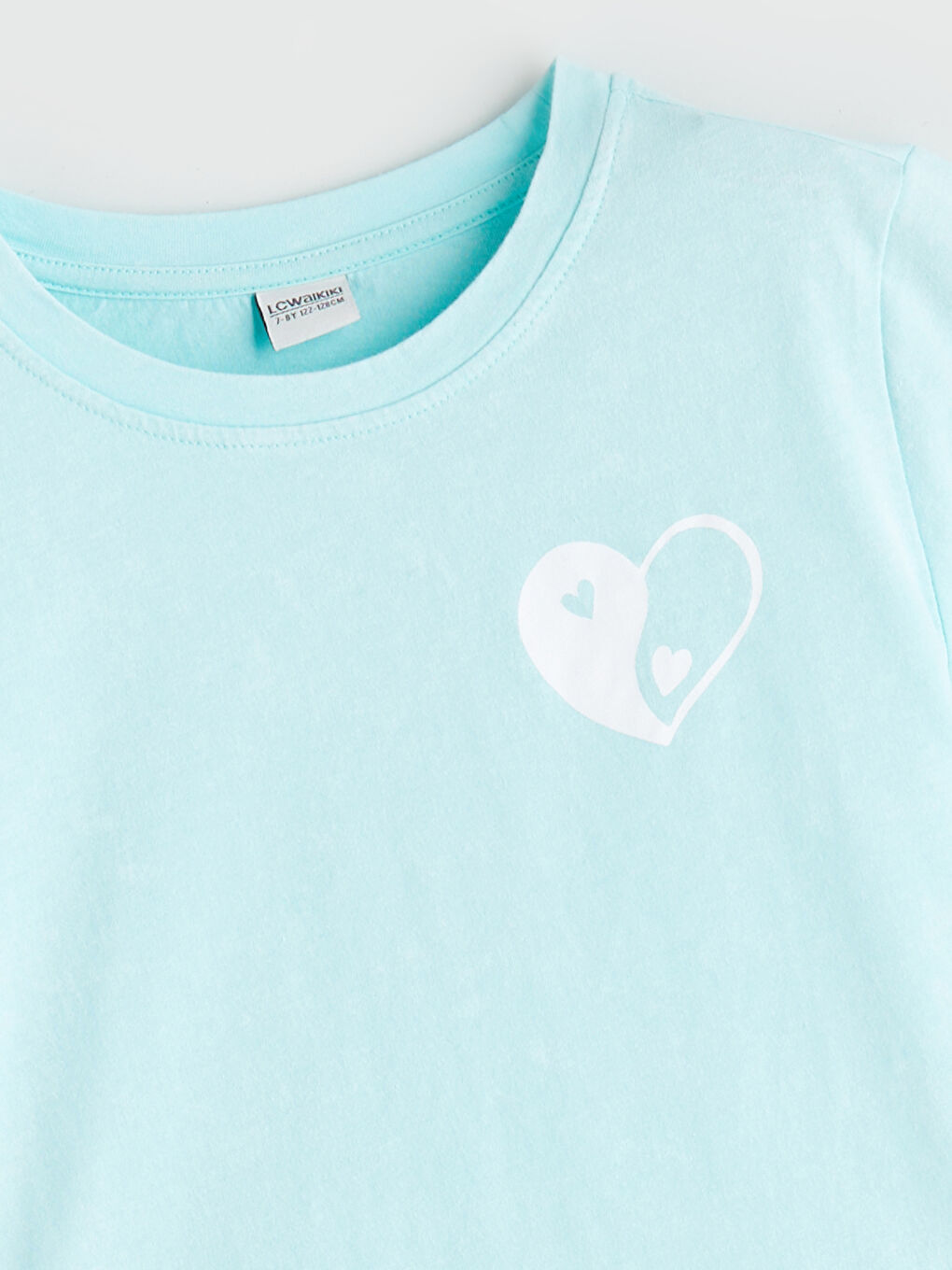 Yeşil Bisiklet Yaka Kız Çocuk Tişört-1