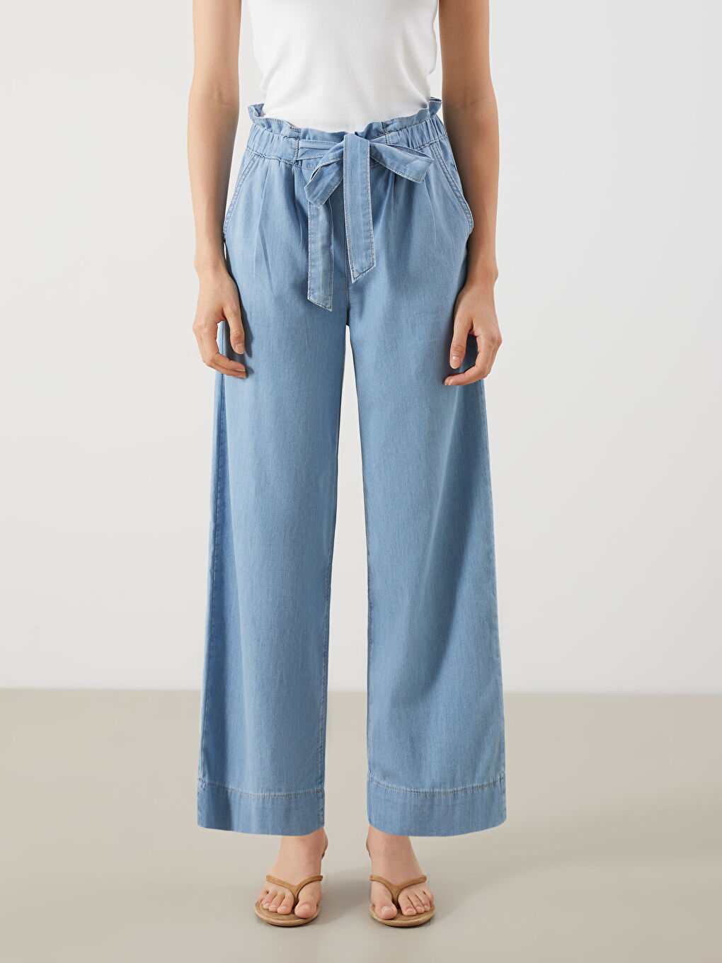 LCW Jeans Elasticated Waist Straight Fit Women's Jeans -S5QT17Z8-311