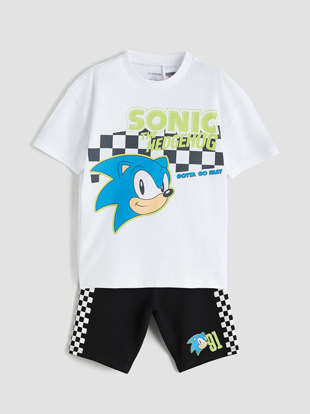 Sonic Printed Boys' T-Shirt and Shorts 2 Pack -S5QT20Z1-Q6K