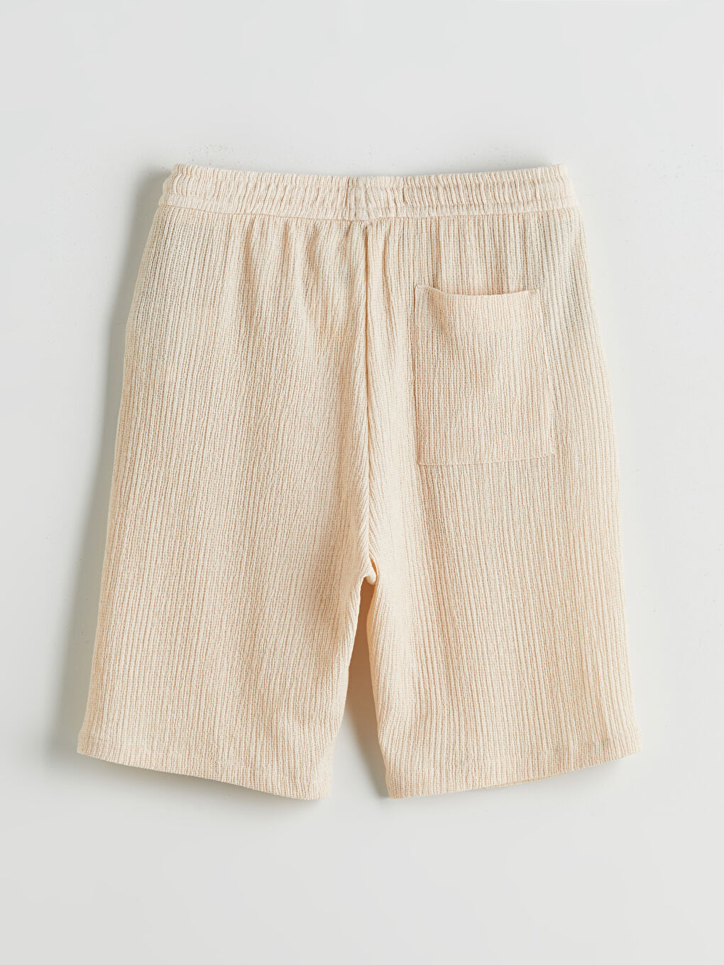 Bej Regular Fit Dokulu Erkek Şort-5