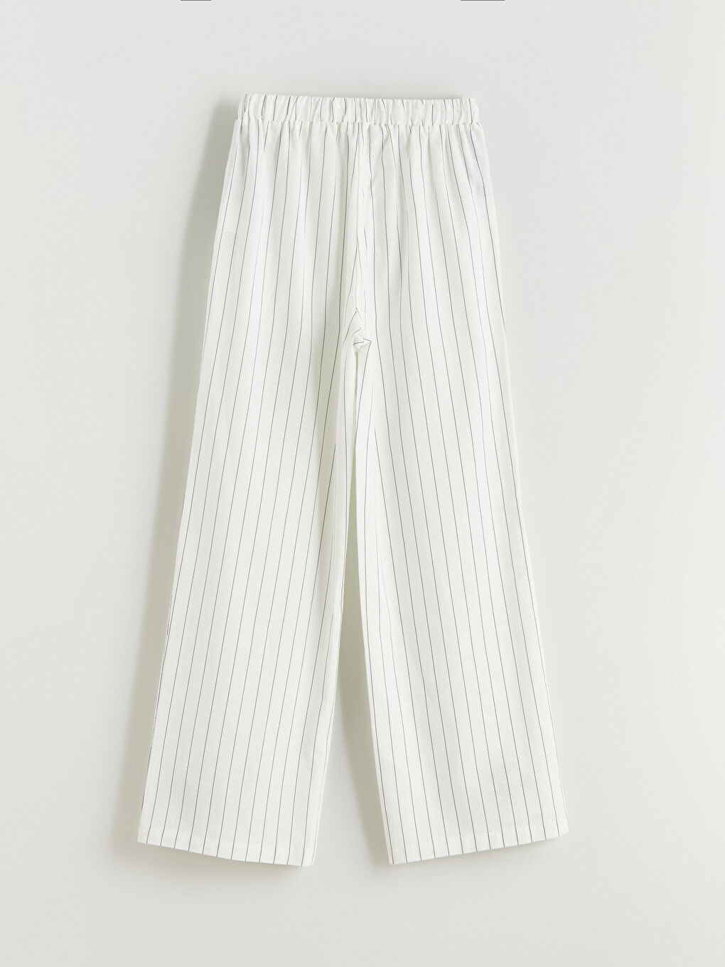 LCW Modest Elastic Waist Striped Linen Blend Women's Trousers -S5QT27Z8-SZ5