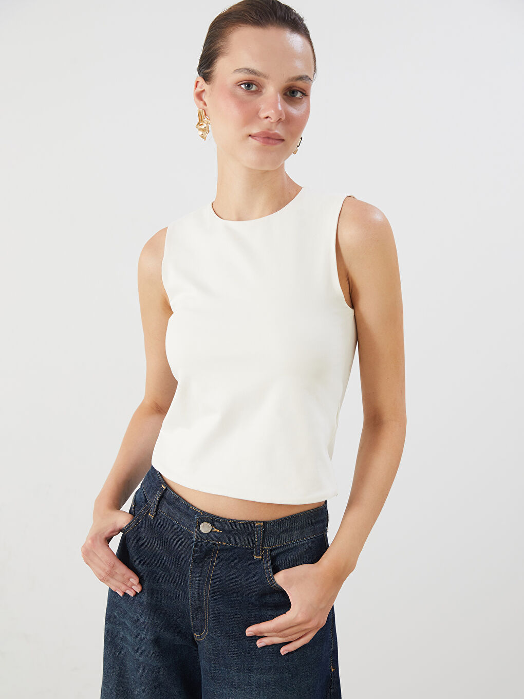 LCW Vision Crew Neck Women's Tank Top -S5QT46Z8-FDJ