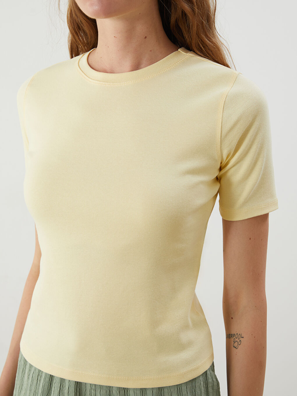 LCW Vision Crew Neck Women's T-Shirt -S5QT48Z8-FRS