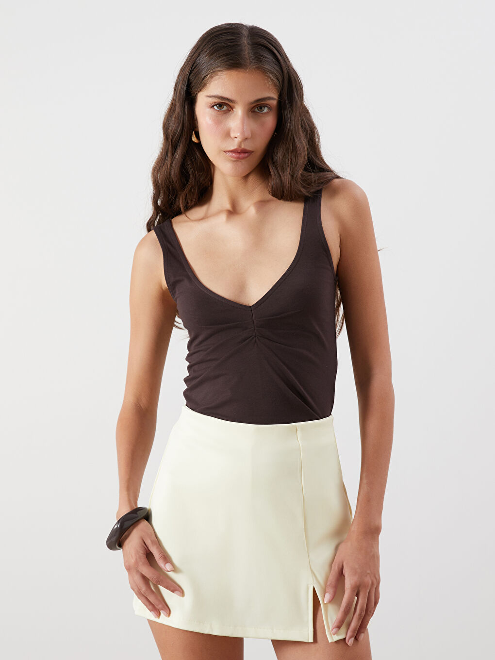 LCW Vision Woman BROWN Tank Top -S5QT49Z8-HMK