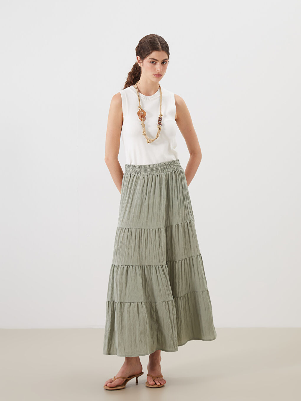 Woman GREEN Skirt -S5QT57Z8-FLL