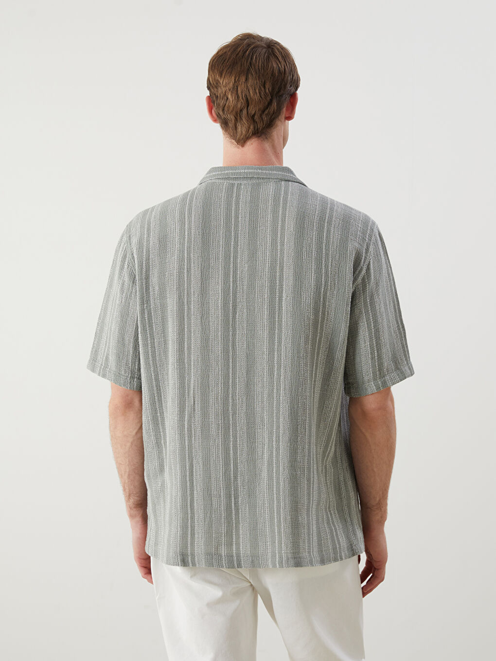 Regular Fit Resort Collar Short Sleeve Men's Shirt -S5QT58Z8-LFT