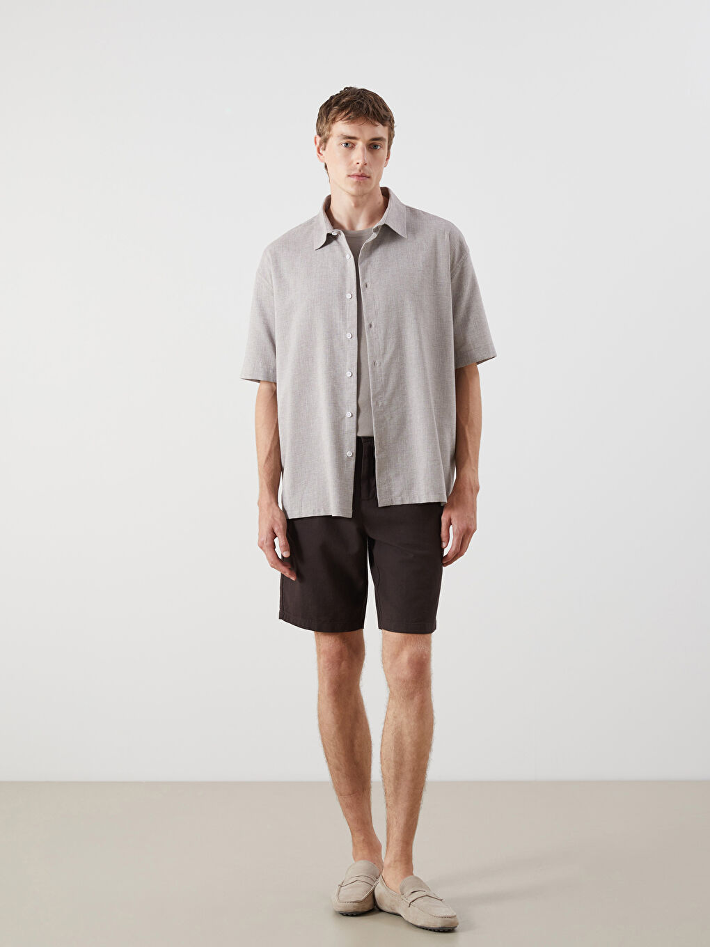 Regular Fit Short Sleeve Dobby Men's Shirt -S5QT60Z8-ZKW