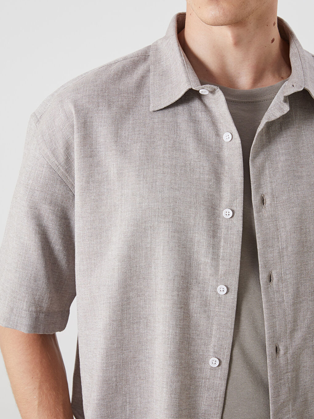 Regular Fit Short Sleeve Dobby Men's Shirt -S5QT60Z8-ZKW