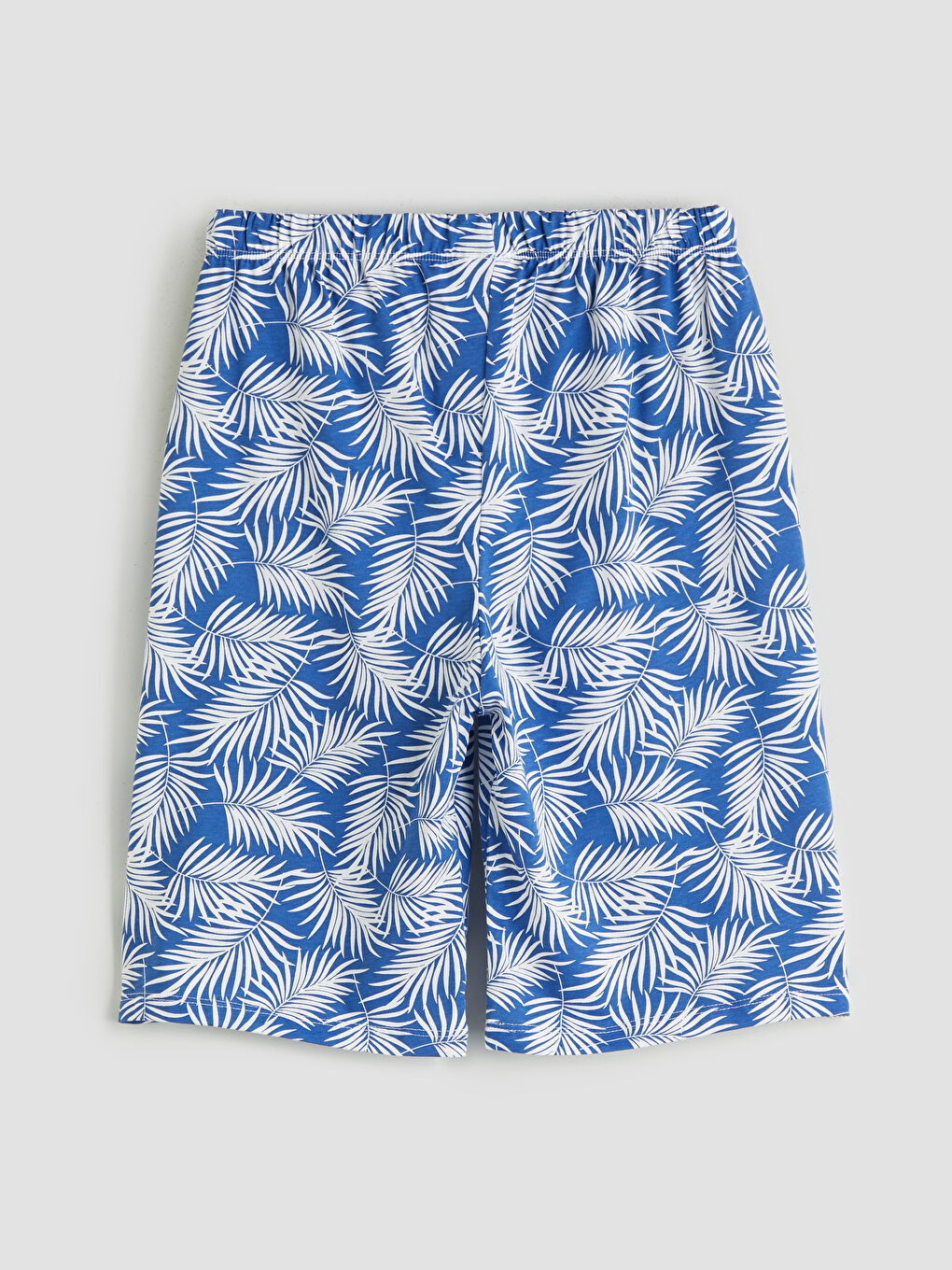 Mavi Gömlek Yaka Erkek Çocuk Şortlu Pijama Takımı-4