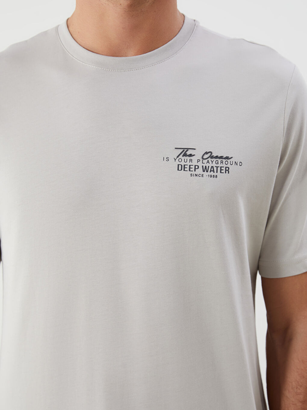 LCWAIKIKI Classic Crew Neck Printed Jersey Men's T-Shirt -S5QT84Z8-ZR2