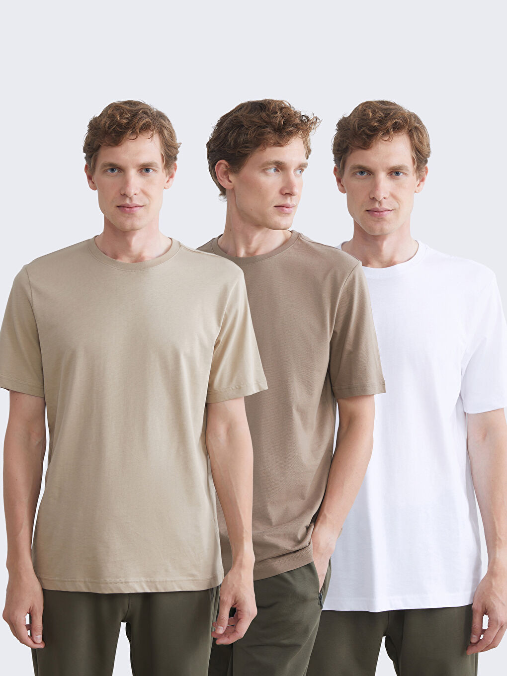 Crew Neck Short Sleeve Men's T-Shirt 3-Pack-1